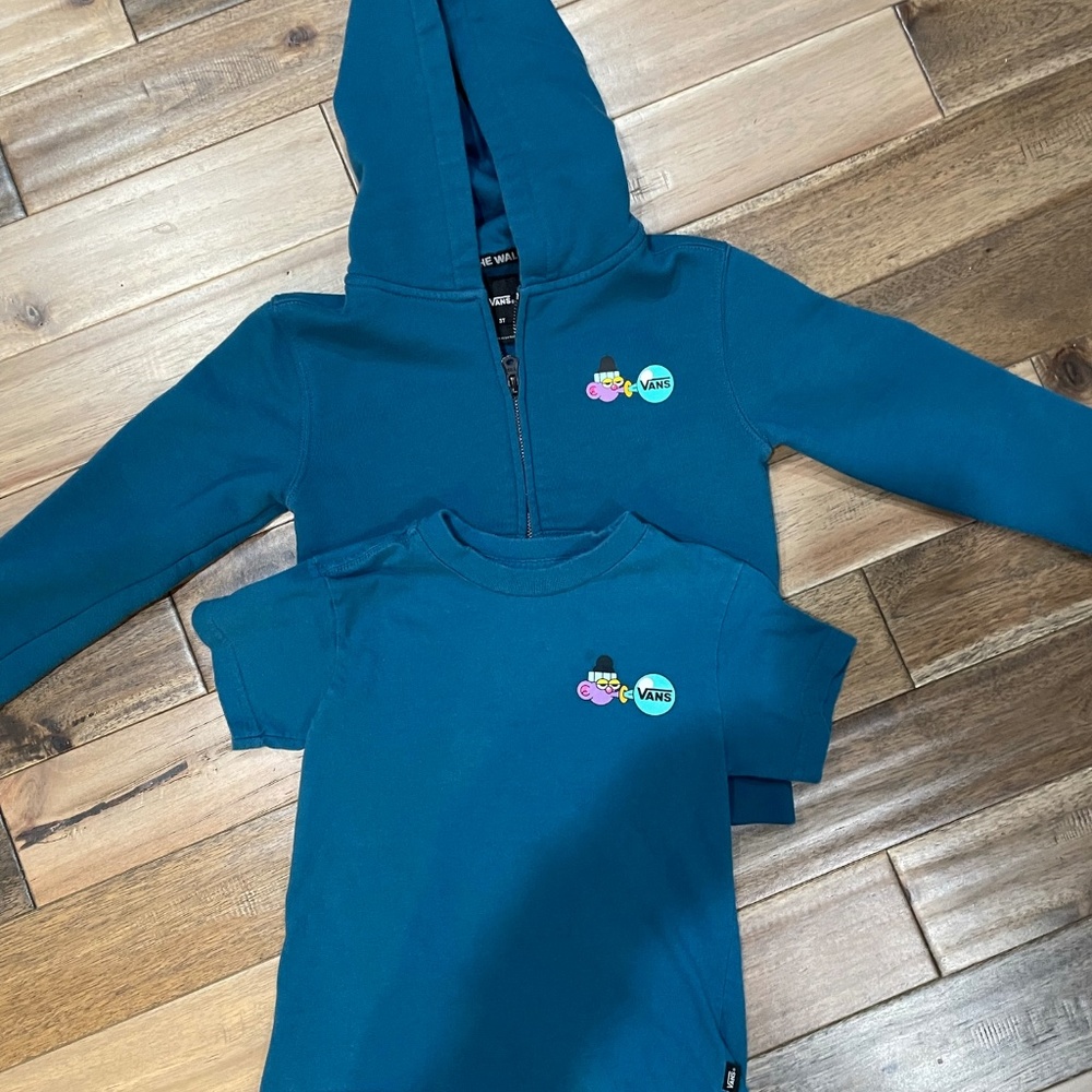 Toddler Vans sweatshirt with matching tee